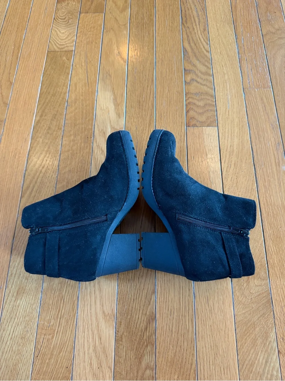 Sugar Heeled Side Zip Brooke Boots Black Suede Girls Sz 3